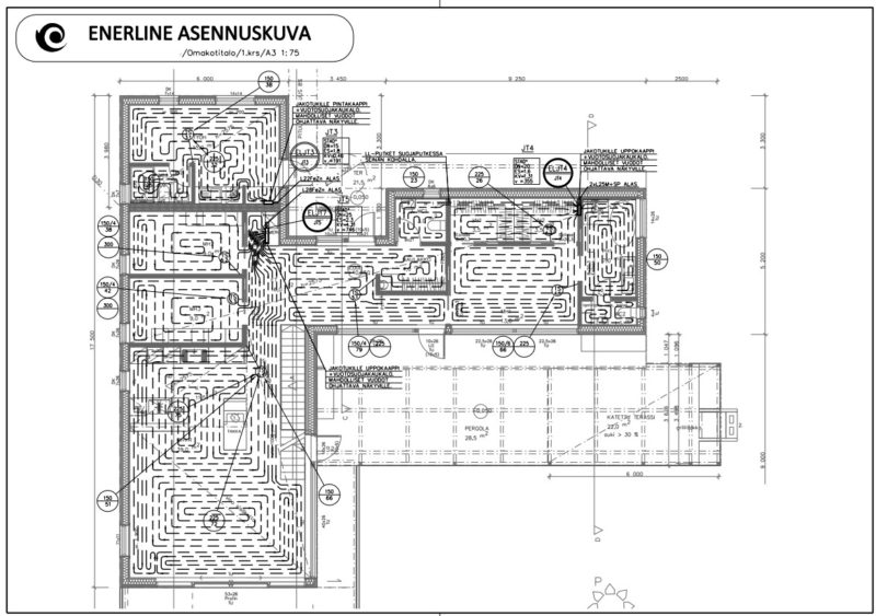 Enerline lattialammitys asennuskuva - Mestaritalo Sunhouse